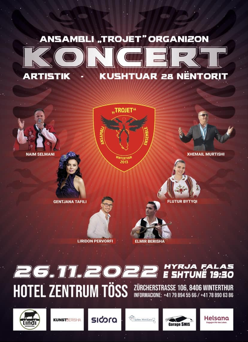 Ansambli “Trojet”, koncert festiv për 28 Nëntorin, Ditën e Flamurit