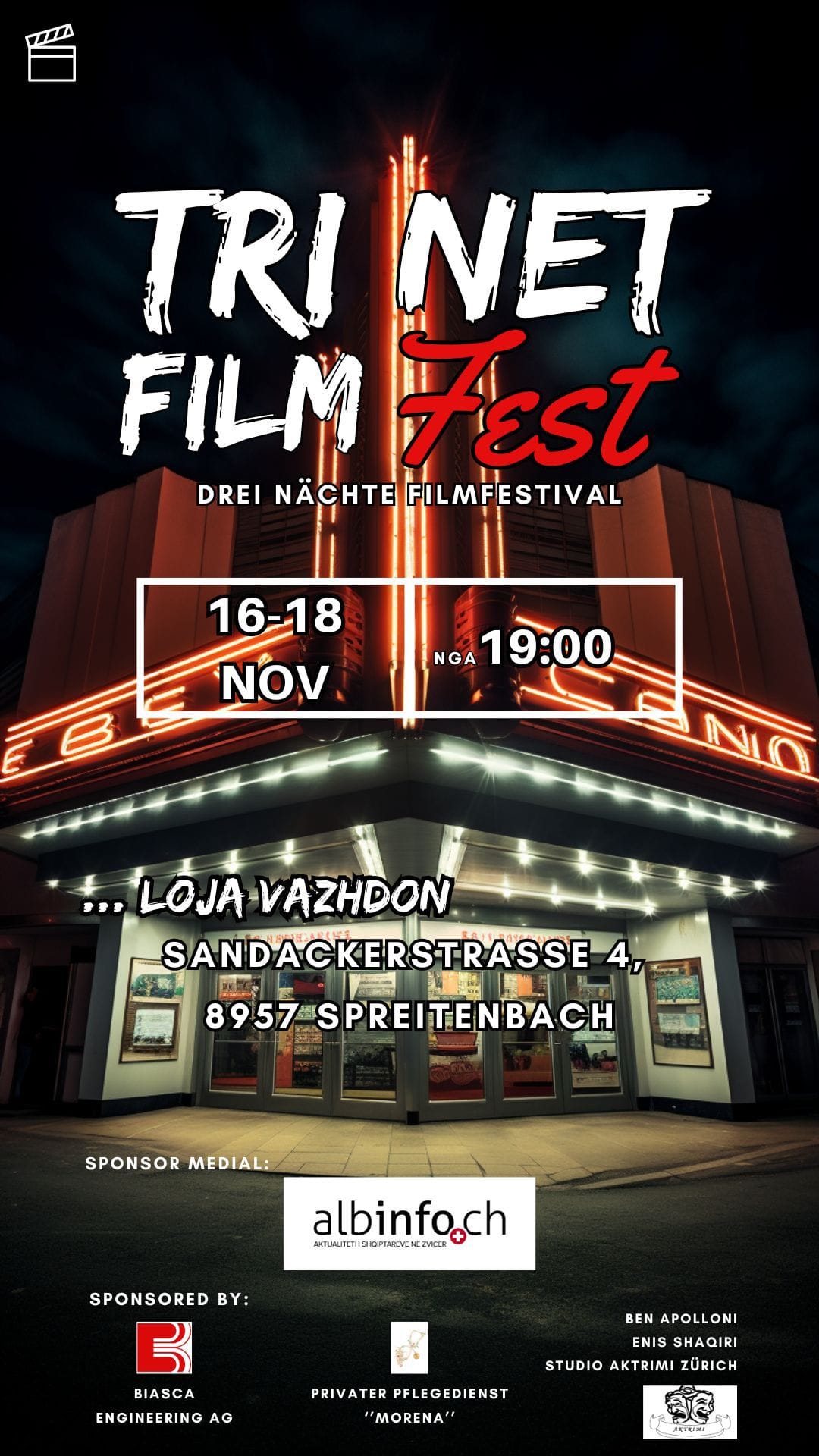 “Tri net film fest”, një festë e filmit shqip, në Zvicër