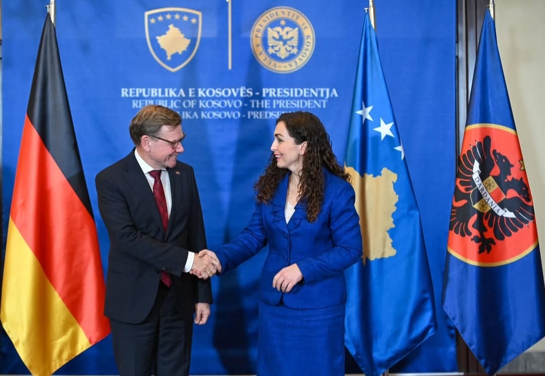 Kryediplomati gjerman në Prishtinë  Osmani kërkon heqjen e masave të BE së  Kurti vlerëson partneritetin me Gjermaninë
