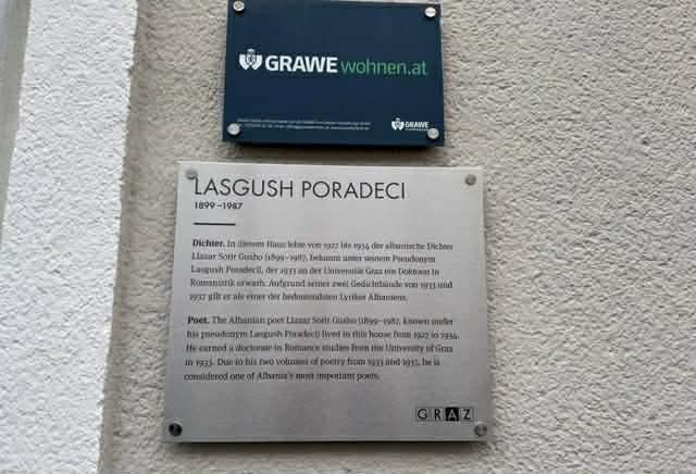 Vendoset pllaka përkujtimore për nder te Lasgush Poradecit në Graz të Austrisë