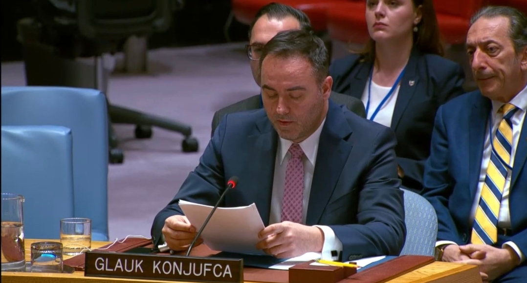 Konjufca në Këshillin e Sigurimit të OKB së  Kosova shtet i konsoliduar  Serbia pengon normalizimin