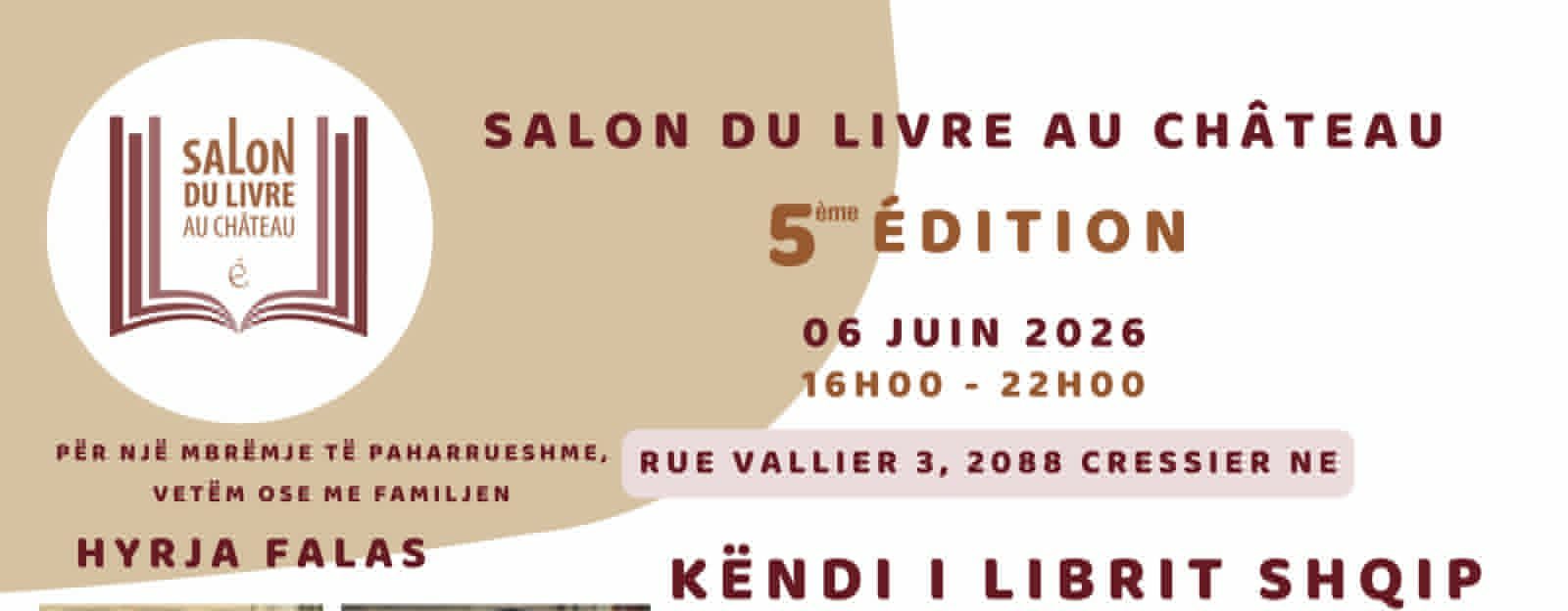 6 qershor  Panairi i Librit Salon du Livre au Château  pjesë edhe këndi i librit shqip