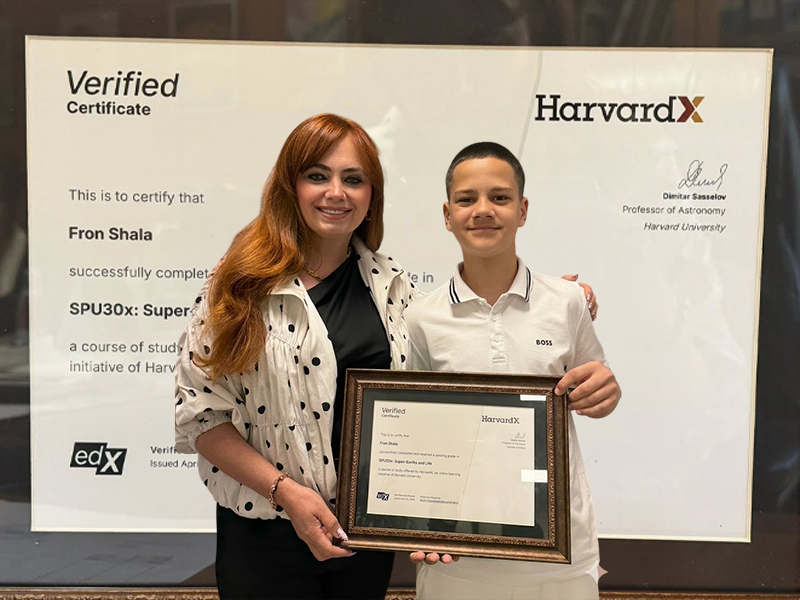 Fron Shala certifikohet nga HarvardX në shkencat e astronomisë