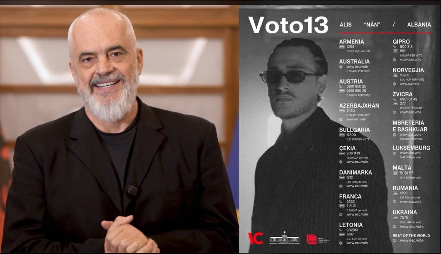 Edi Rama bën thirrje për votim në Eurovision   Votoni 13 për Shqipërinë 