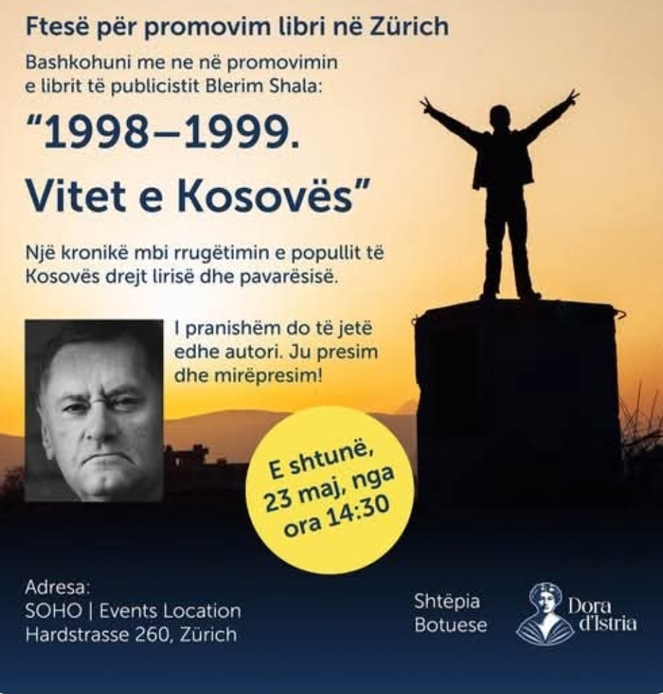 Në Cyrih promovohet libri  1998 1999  Vitet e Kosovës  i Blerim Shala