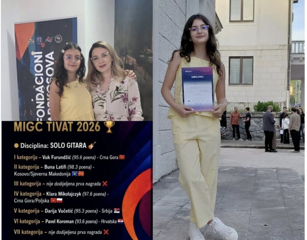 Buna Latifi shkëlqen në festivalin ndërkombëtar të kitarës  rrëmben çmimin e parë me 98 3 pikë