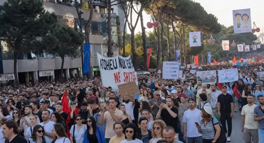 Protestë masive në Tiranë kundër projekteve në Zvërnec