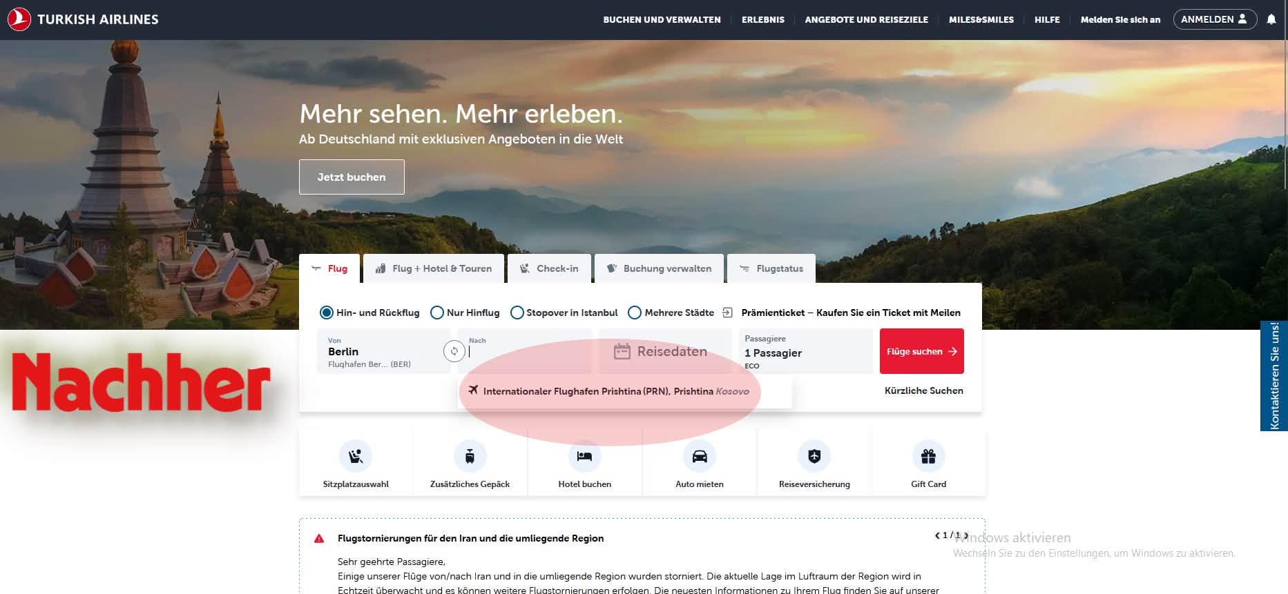 Ambasadori i Kosovës në Berlin  Turkish Airlines e ndryshon  Priština  në  Prishtina 